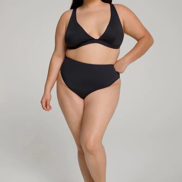 New!! Good American Bikini Leopard Top High Waist Black Bottom Size 5/2X - Picture 9 of 12